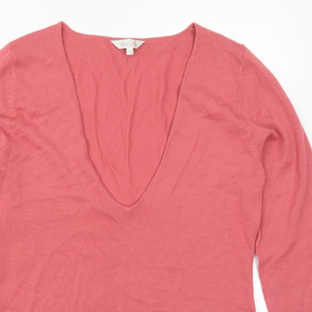 Womens UK Size 10 Lakeland Pink Pullover Jumper