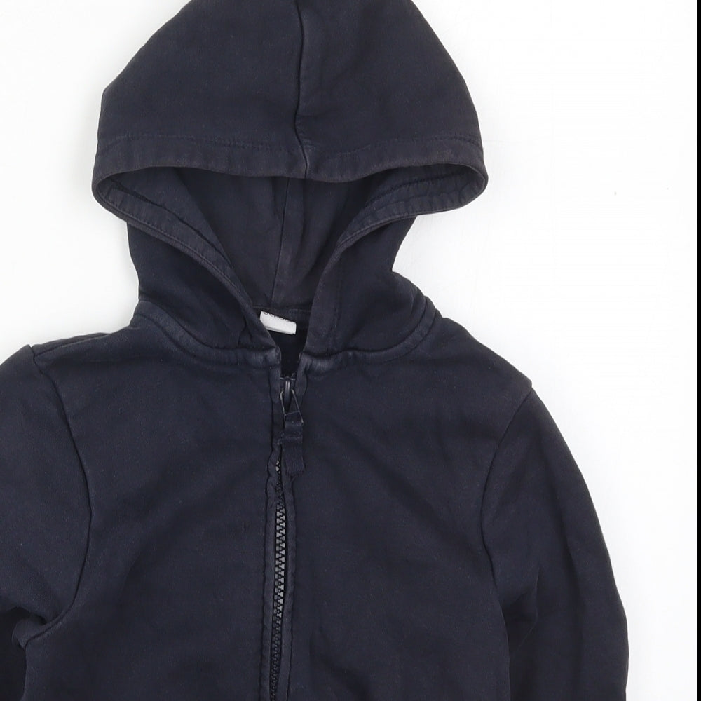 TU Boys Blue  Cotton Full Zip Hoodie Size 6 Years  Zip