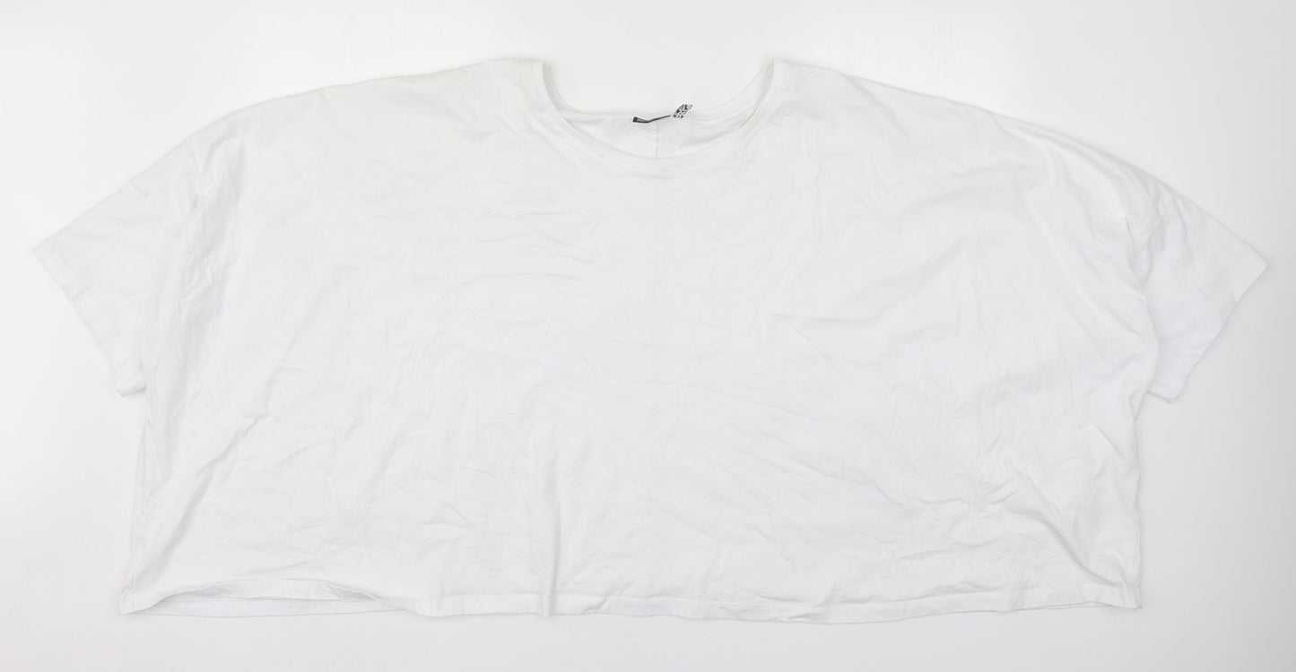 Womens UK Size 30 ASOS White Cropped T-Shirt