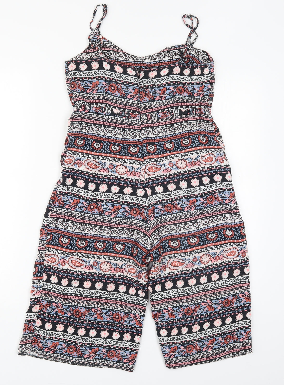 New Look Womens Multicoloured Geometric Viscose Jumpsuit One-Piece Size 4 L13 in Zip