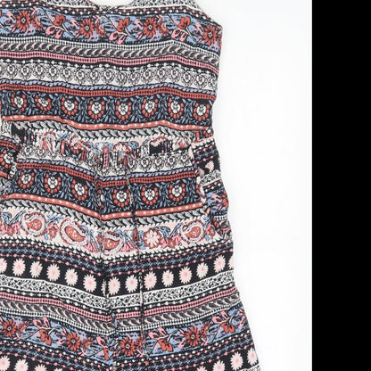 New Look Womens Multicoloured Geometric Viscose Jumpsuit One-Piece Size 4 L13 in Zip
