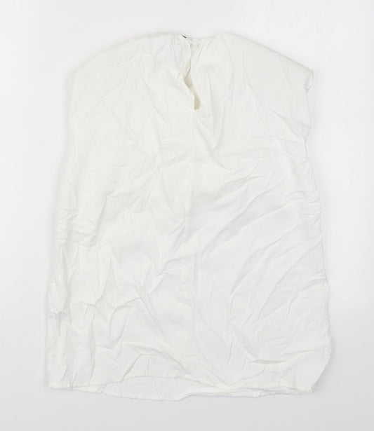 AX Paris Womens White  Polyester Basic Tank Size 8 Round Neck