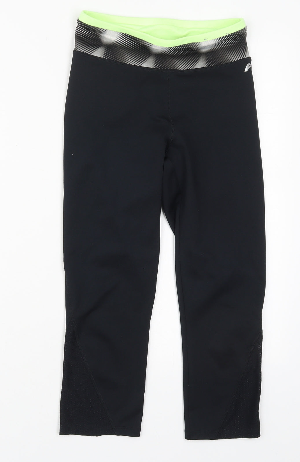F&F Womens Black  Polyester Cropped Leggings Size 6 L18 in Regular