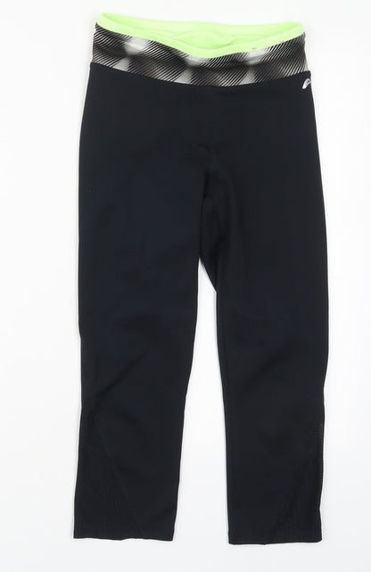 F&F Womens Black  Polyester Cropped Leggings Size 6 L18 in Regular