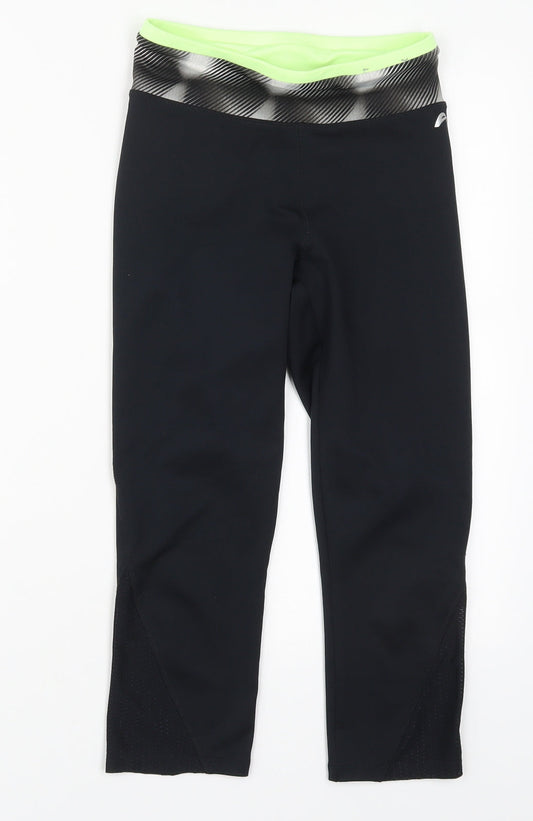 F&F Womens Black  Polyester Cropped Leggings Size 6 L18 in Regular