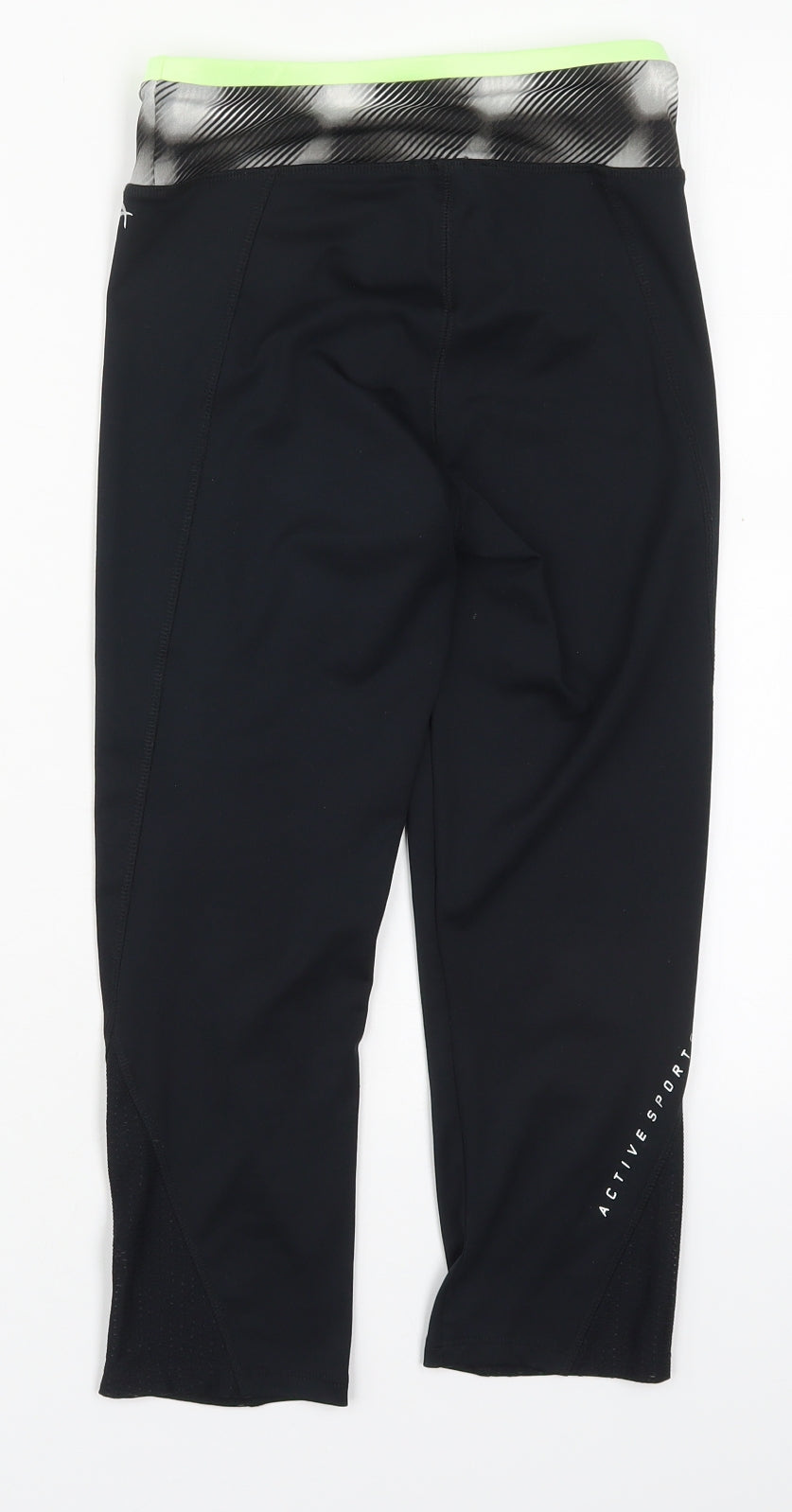 F&F Womens Black  Polyester Cropped Leggings Size 6 L18 in Regular