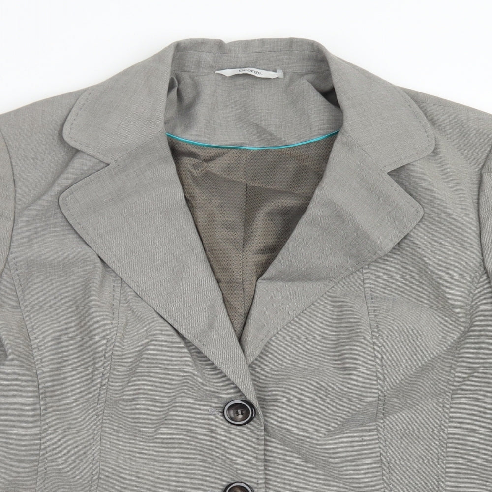 George Womens Grey  Polyester Jacket Blazer Size 14