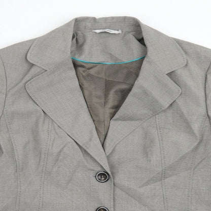 George Womens Grey  Polyester Jacket Blazer Size 14