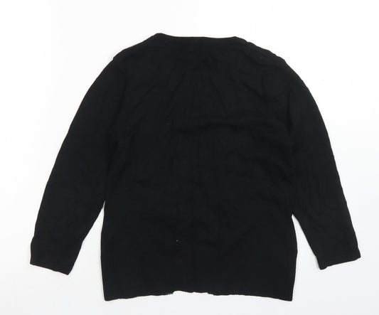 Precis Womens Black Crew Neck  Viscose Pullover Jumper Size S
