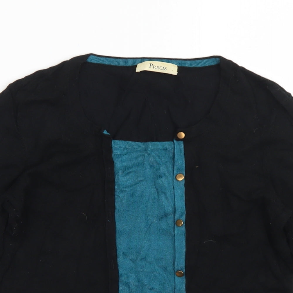 Precis Womens Black Crew Neck  Viscose Pullover Jumper Size S
