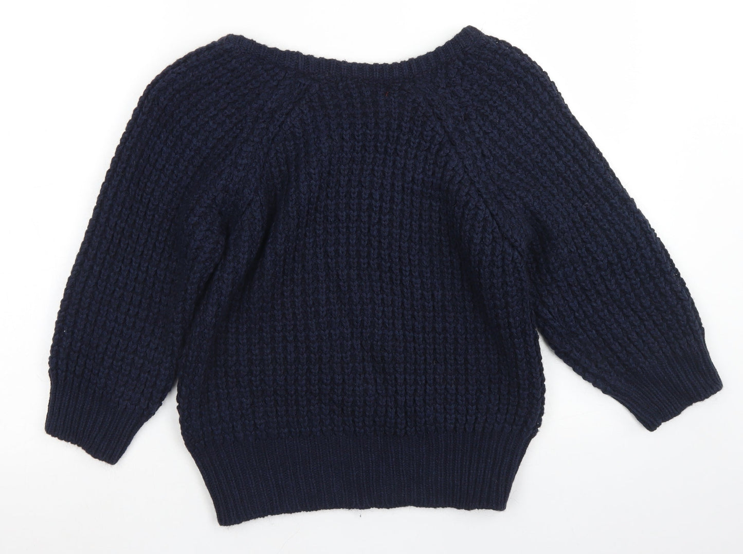 Limited Collection Womens Blue Round Neck  Acrylic Pullover Jumper Size S