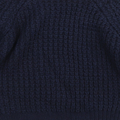 Limited Collection Womens Blue Round Neck  Acrylic Pullover Jumper Size S