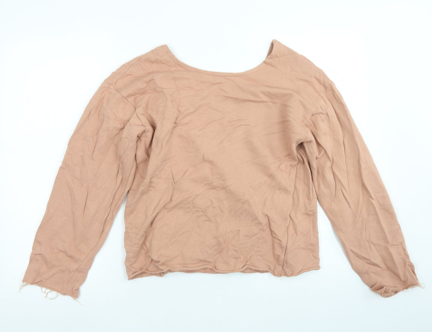 Womens UK Size S Zara Brown Wrap T-Shirt