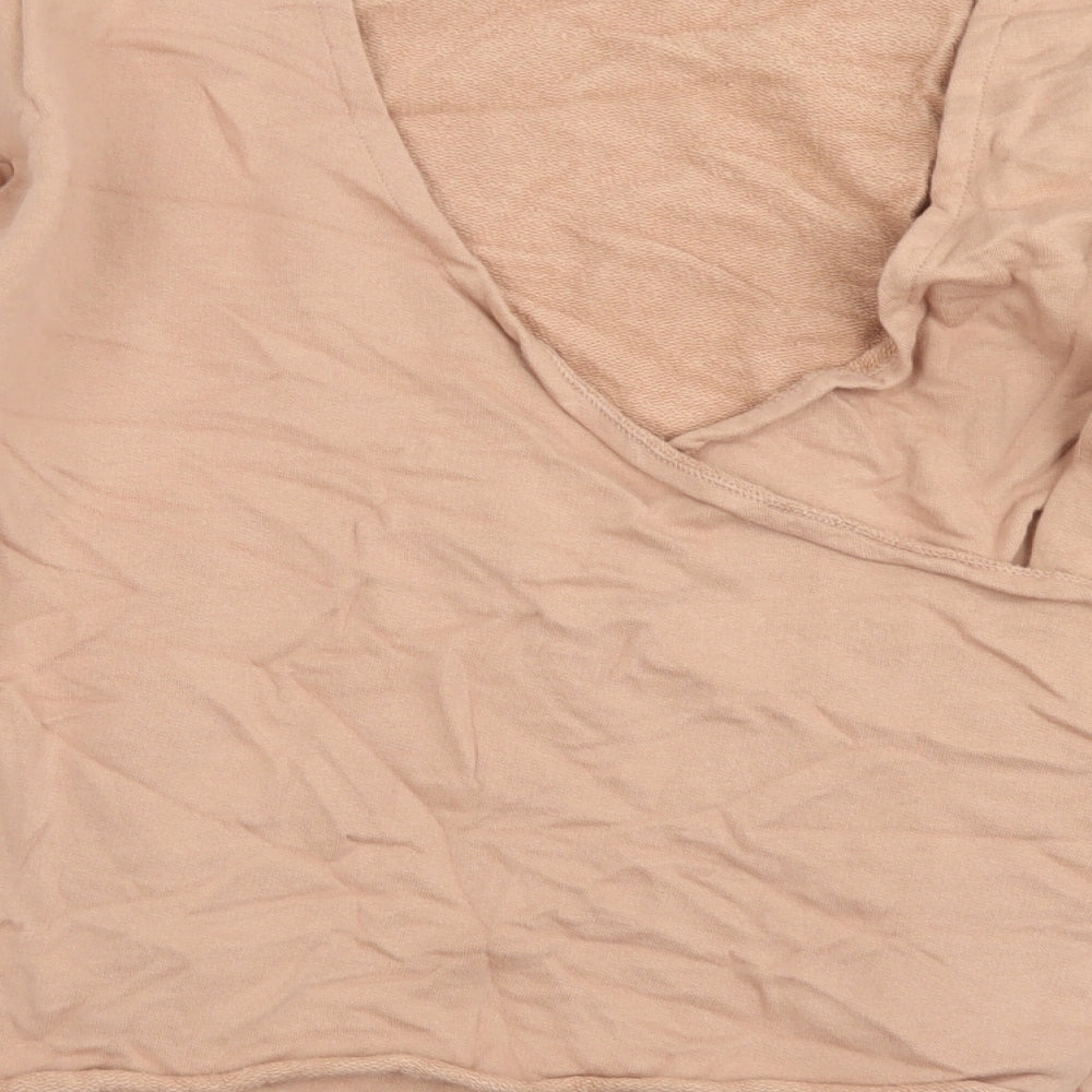 Womens UK Size S Zara Brown Wrap T-Shirt