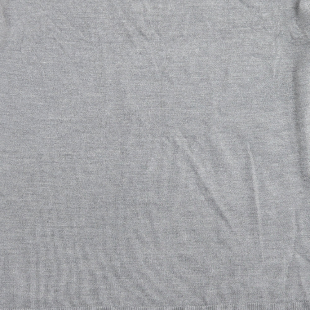 Burton Mens Grey V-Neck  Acrylic Pullover Jumper Size L