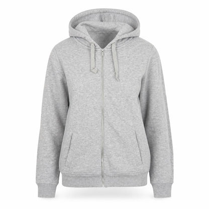 Front view of Next women’s grey cotton full zip hoodie, size XS, zip