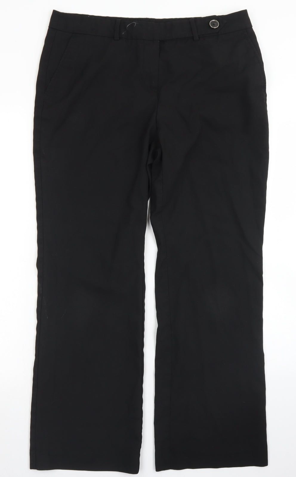 Womens UK Size 14 NEXT Regular Fit Dress Pants Black Trousers