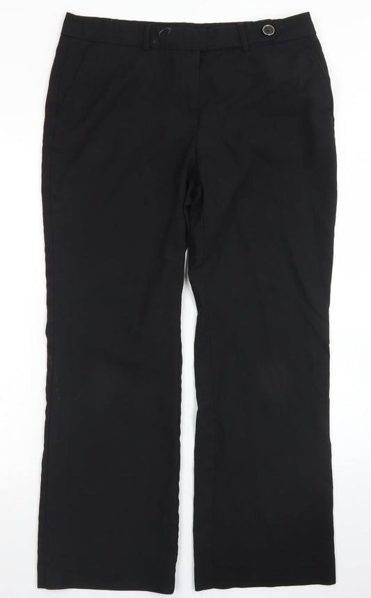Womens UK Size 14 NEXT Regular Fit Dress Pants Black Trousers