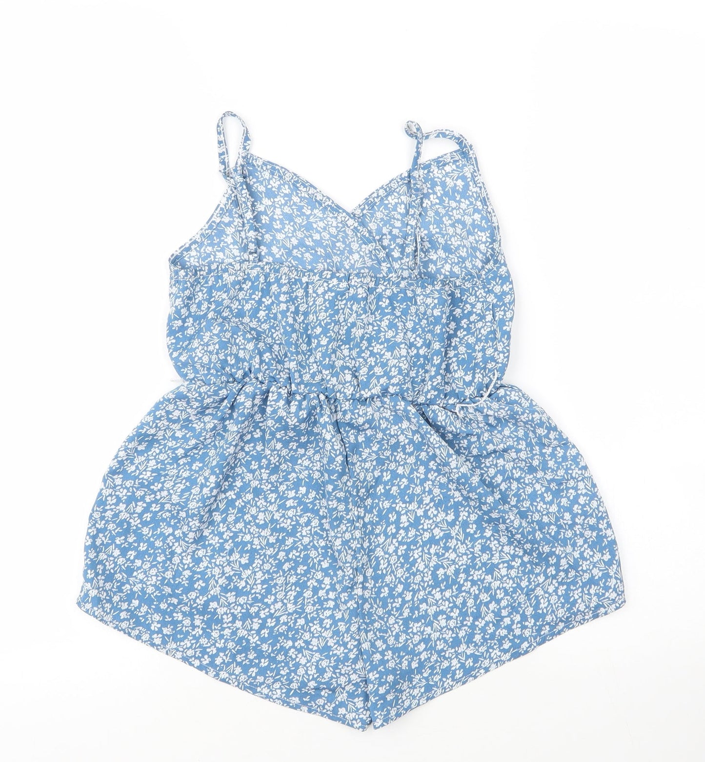 SheIn Girls Blue Floral Polyester Romper One-Piece Size 8 Years