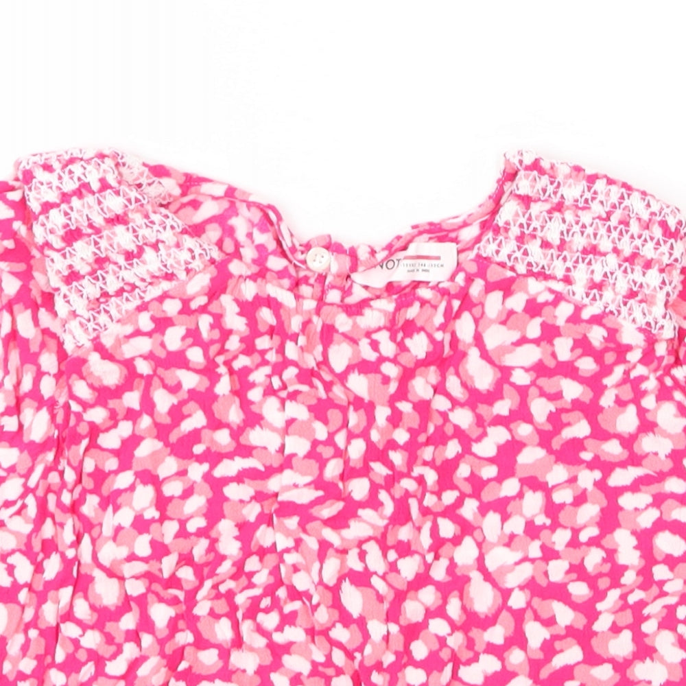 Minoti Girls Pink  Viscose Cropped Blouse Size 11 Years Round Neck