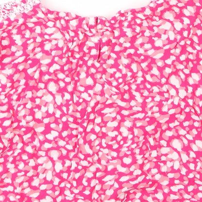 Minoti Girls Pink  Viscose Cropped Blouse Size 11 Years Round Neck