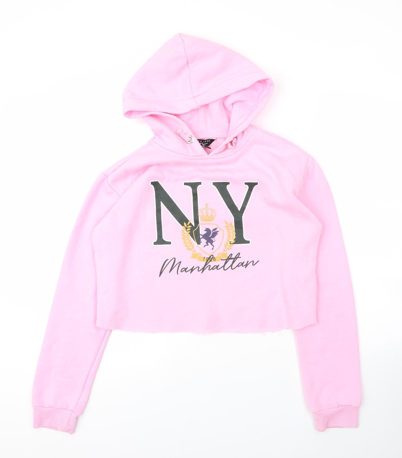 New Look Girls Pink  Cotton Pullover Hoodie Size 14 Years