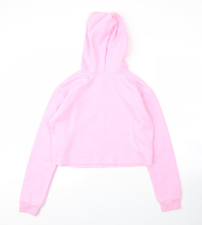 New Look Girls Pink  Cotton Pullover Hoodie Size 14 Years