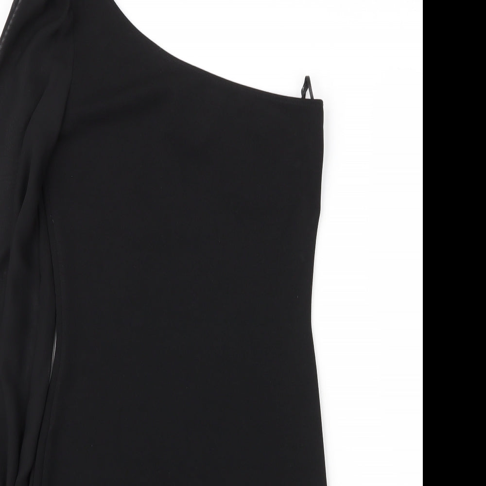 Jane Norman Womens Black  Cotton Sheath  Size 6  Off the Shoulder