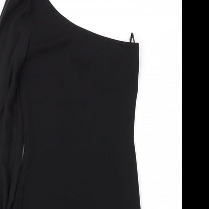 Jane Norman Womens Black  Cotton Sheath  Size 6  Off the Shoulder