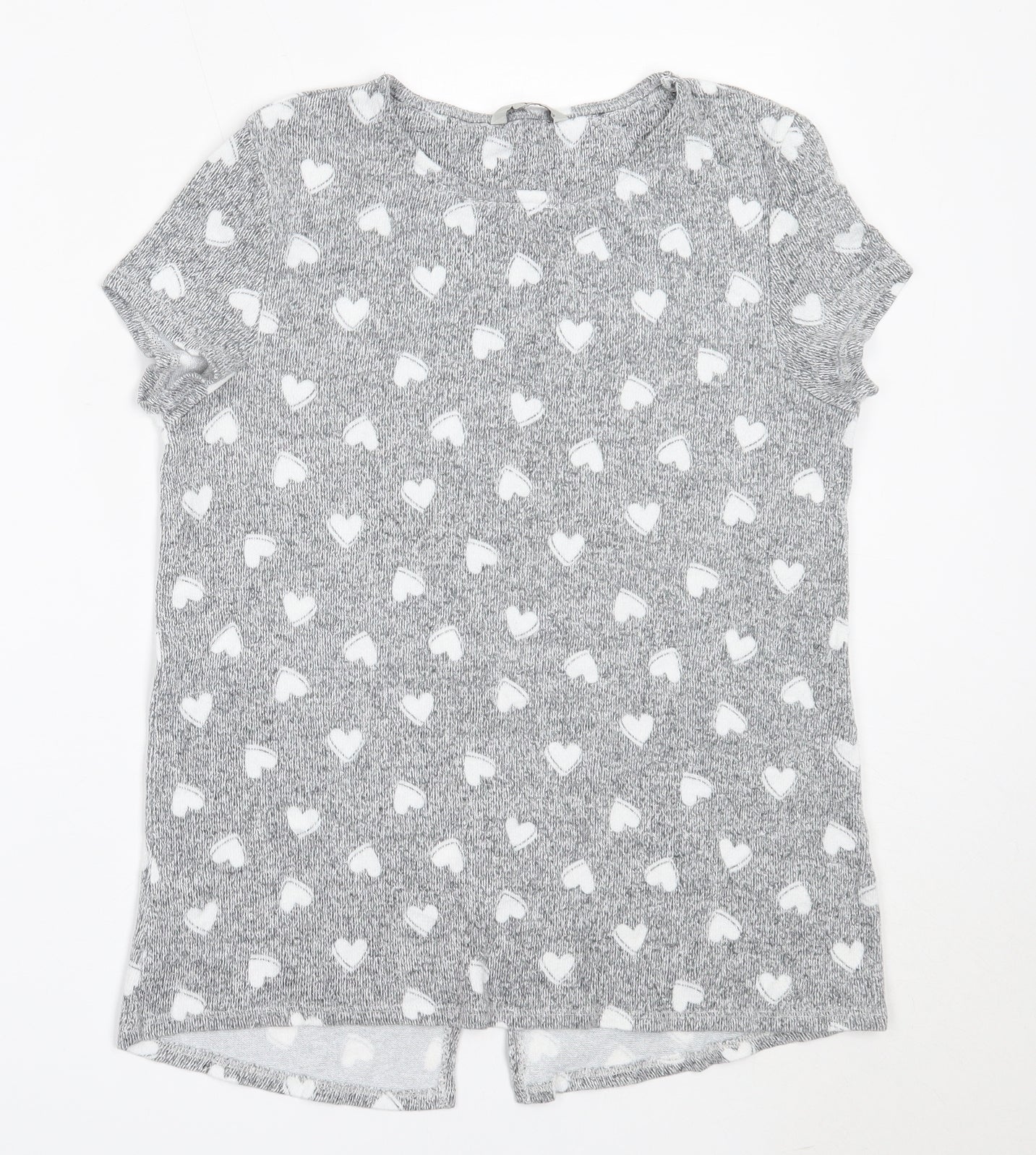 TU Womens Grey  Viscose Basic T-Shirt Size 12 Round Neck