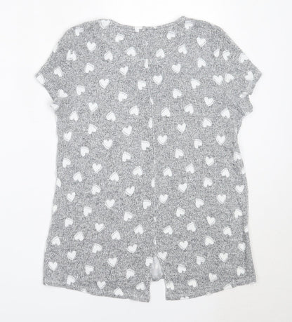 TU Womens Grey  Viscose Basic T-Shirt Size 12 Round Neck