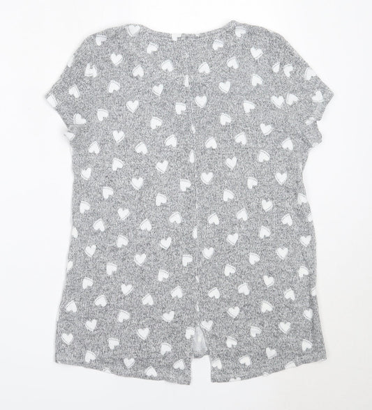 TU Womens Grey  Viscose Basic T-Shirt Size 12 Round Neck