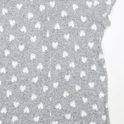 TU Womens Grey  Viscose Basic T-Shirt Size 12 Round Neck