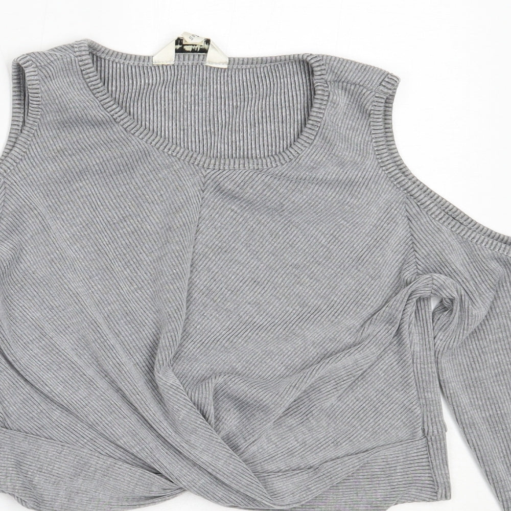 Womens UK Size 14 Miss Selfridge Grey Pullover Jumper