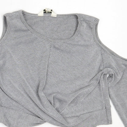 Womens UK Size 14 Miss Selfridge Grey Pullover Jumper