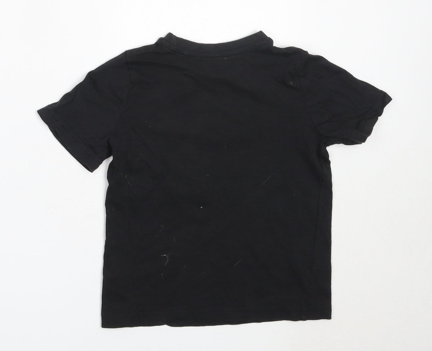 TU Boys Black  Cotton Basic T-Shirt Size 4 Years Round Neck