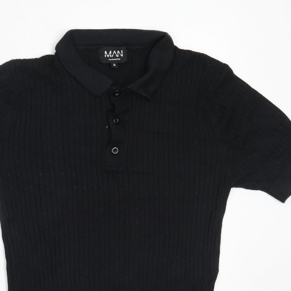 Mens UK Size S Boohoo Viscose Polo Shirt