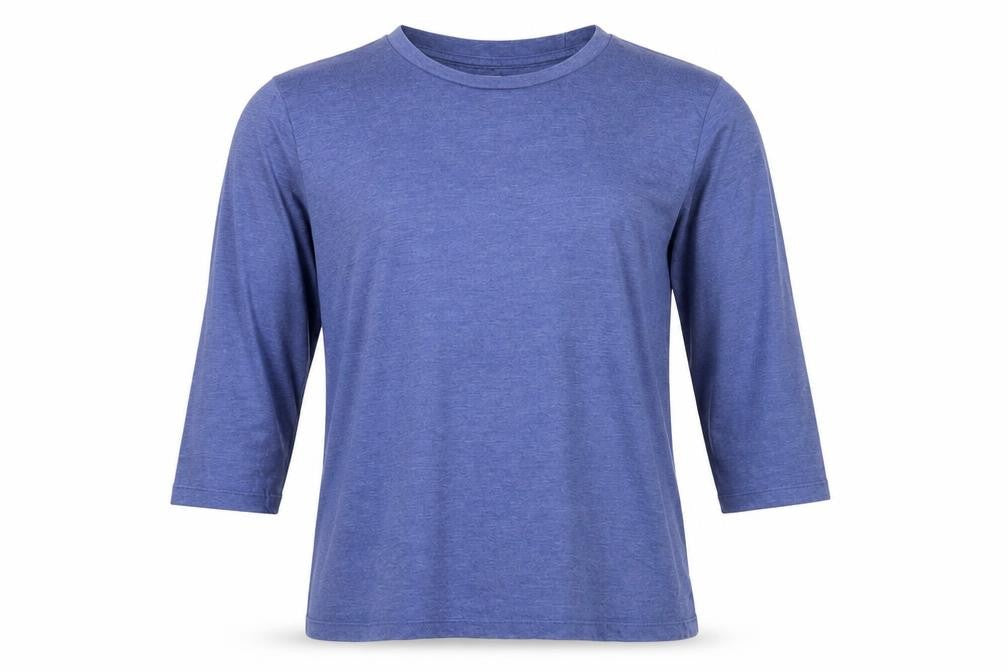 Front view of ASOS men’s blue cotton t-shirt, size M, round neck