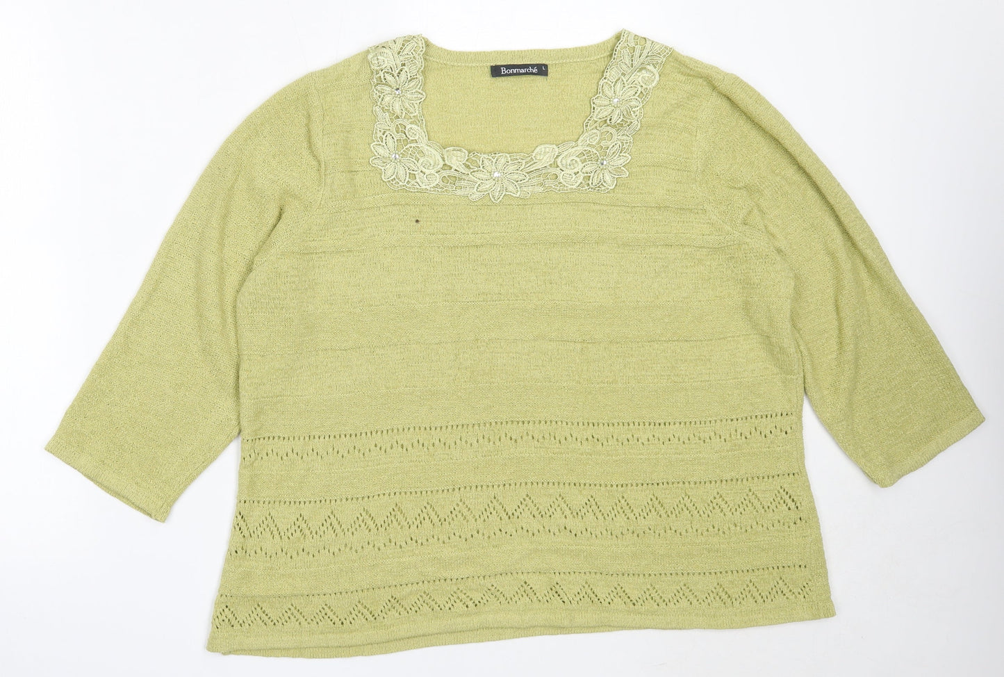Womens UK Size L Bonmarché Green Pullover Jumper