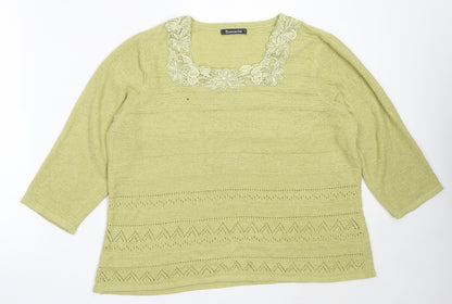 Womens UK Size L Bonmarché Green Pullover Jumper