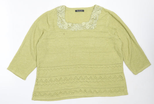 Womens UK Size L Bonmarché Green Pullover Jumper