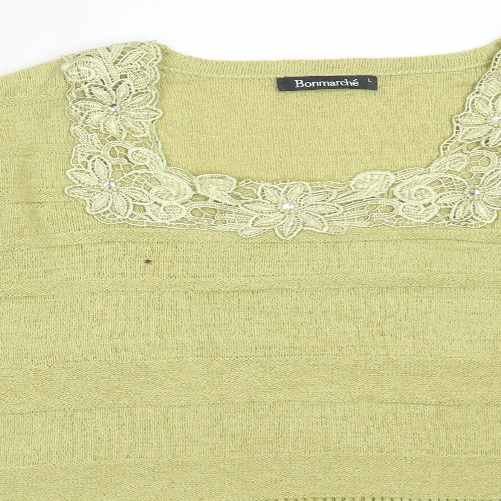 Womens UK Size L Bonmarché Green Pullover Jumper
