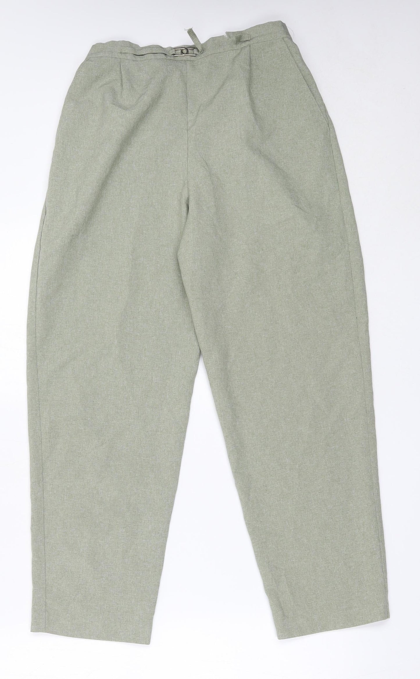 Classic Womens Green  Polyester Trousers  Size 12 L25.5 in Regular
