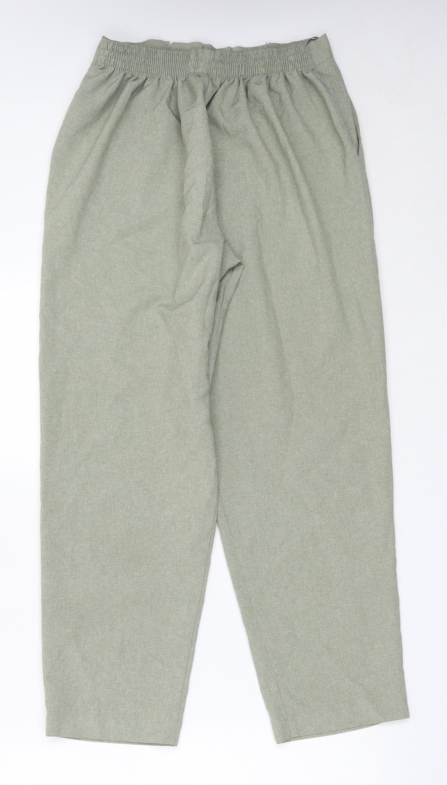 Classic Womens Green  Polyester Trousers  Size 12 L25.5 in Regular
