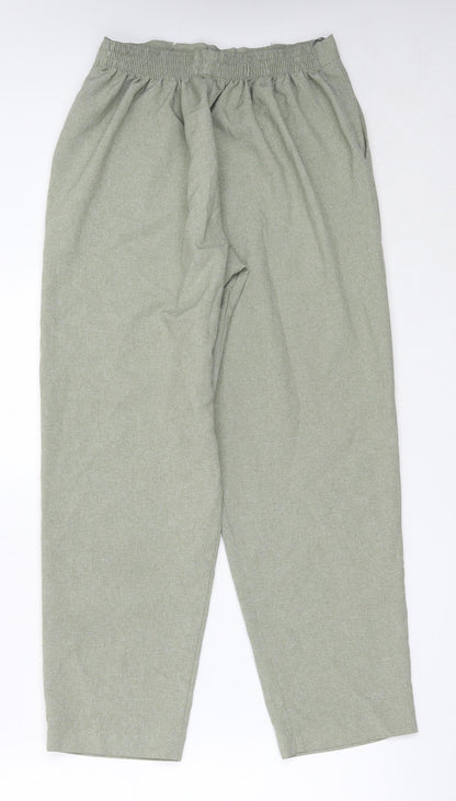 Classic Womens Green  Polyester Trousers  Size 12 L25.5 in Regular