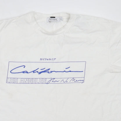 Topman Mens White  Cotton  T-Shirt Size S Round Neck