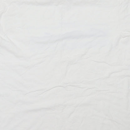 Topman Mens White  Cotton  T-Shirt Size S Round Neck