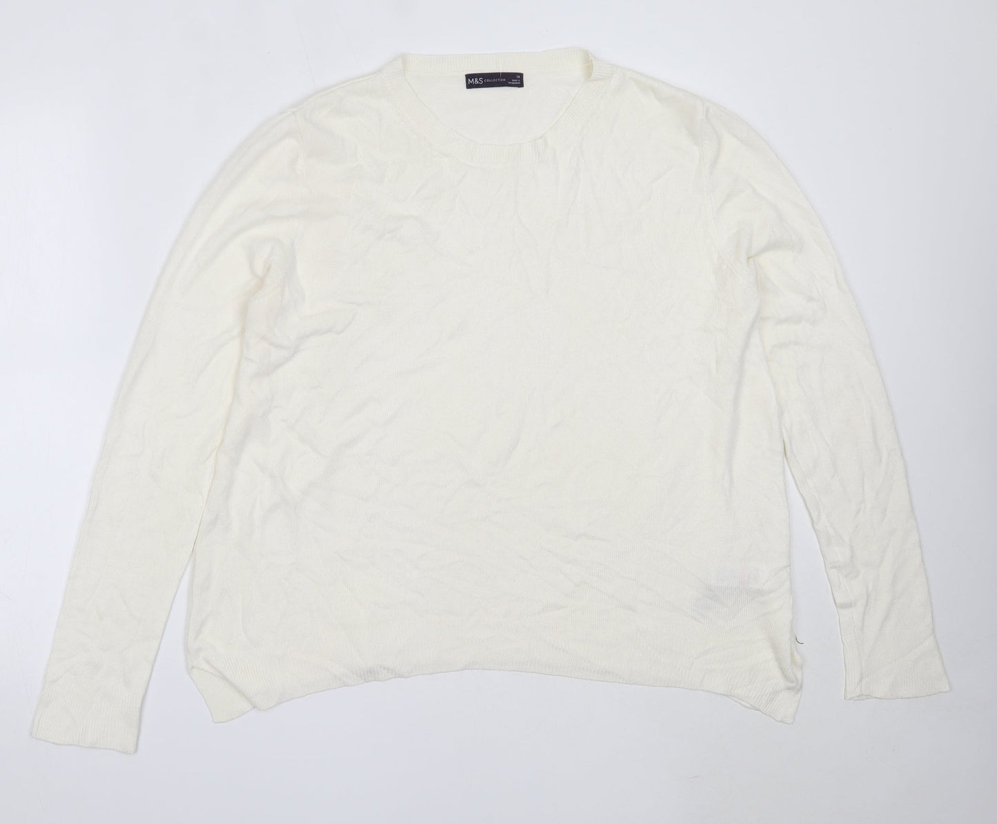 Womens UK Size 16 Marks and Spencer Ivory Pullover Jumper