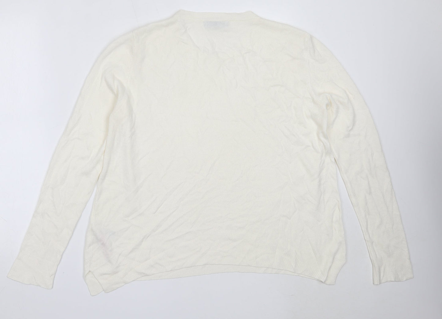 Womens UK Size 16 Marks and Spencer Ivory Pullover Jumper