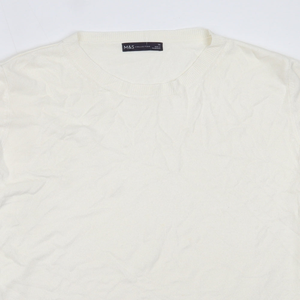 Womens UK Size 16 Marks and Spencer Ivory Pullover Jumper